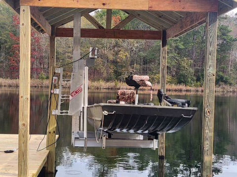 1,500 lb skiff on a PivotPro lift